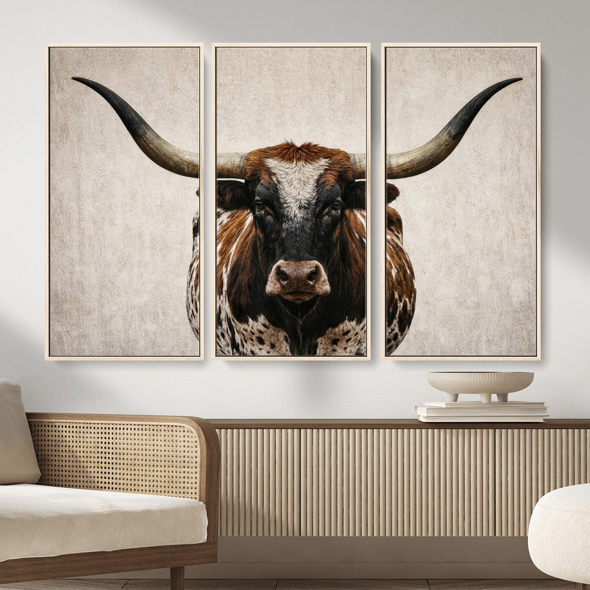 Texas Longhorn Canvas Wall Art Western Bull Desert Moody