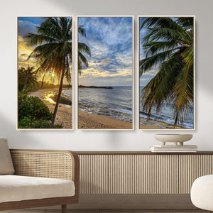 Mar Chiquita Beach Puerto Rico Canvas Wall Art, Manati Caribbean Coastal Photography Print, Tropical Ocean Sunset Decor