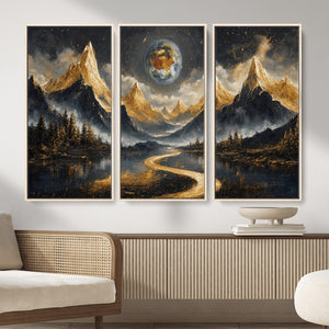 Abstract Mountain Wall Art Canvas Print Modern Landscape Painting Print