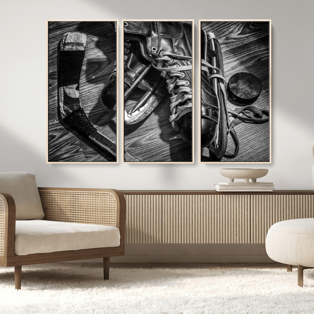 Old Pair of Mens Skates Wall Art Canvas, Men Skates Wall Art