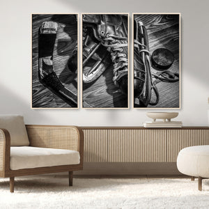 Old Pair of Mens Skates Wall Art Canvas, Men Skates Wall Art