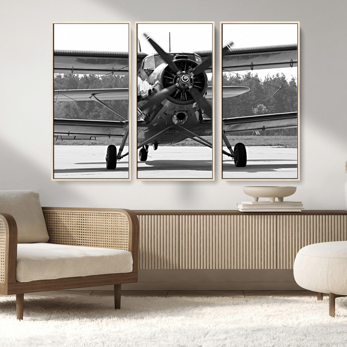Wall Art Old War Plane Canvas Print