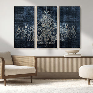 Dark Chandelier Wall Art Canvas Print
