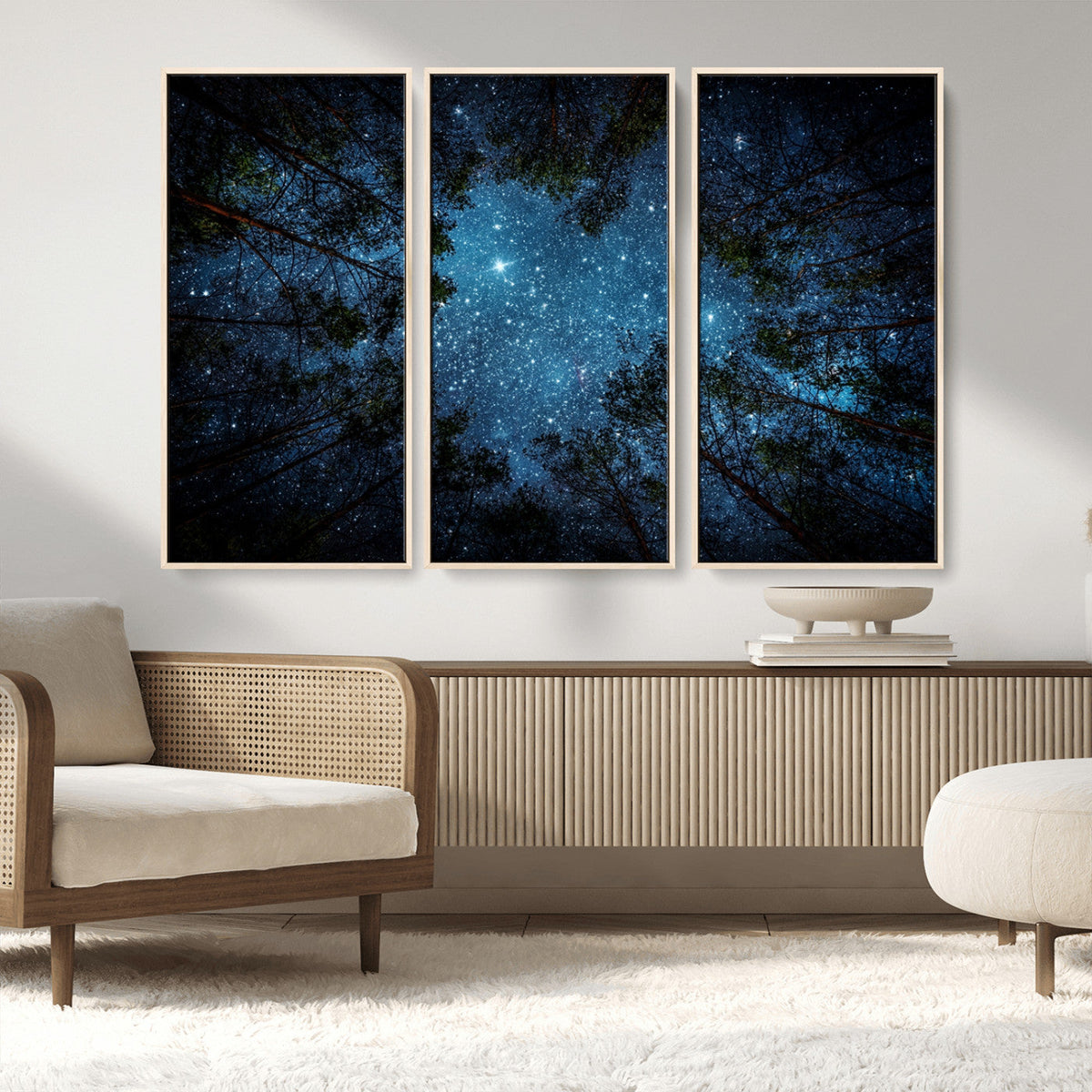 Forest and Stars Wall Art Canvas Print