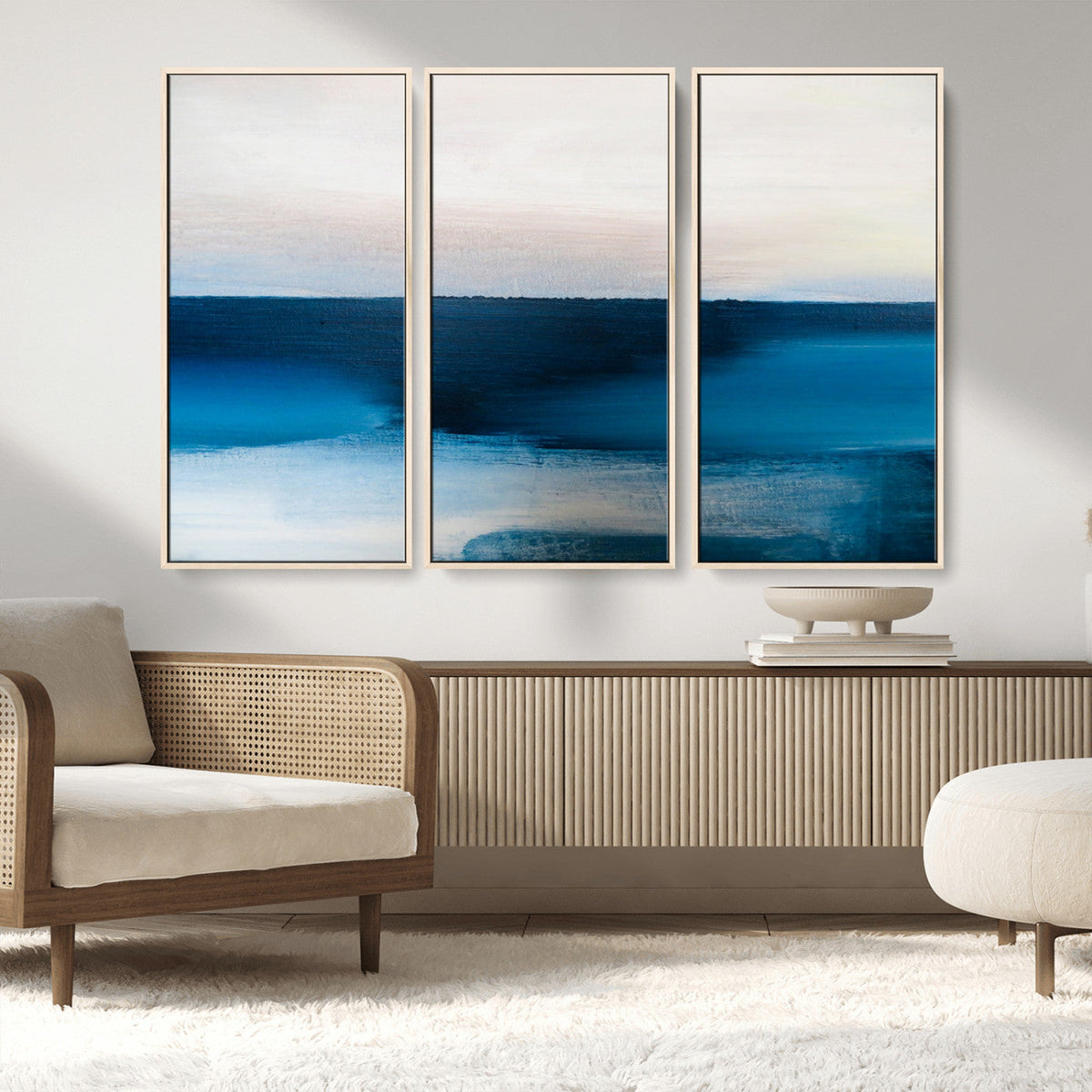 Dark Blue Abstract Wall Art Canvas Print