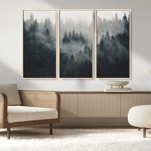 Nature Wall Decor - Serene Triptych Nature Print – Woodland