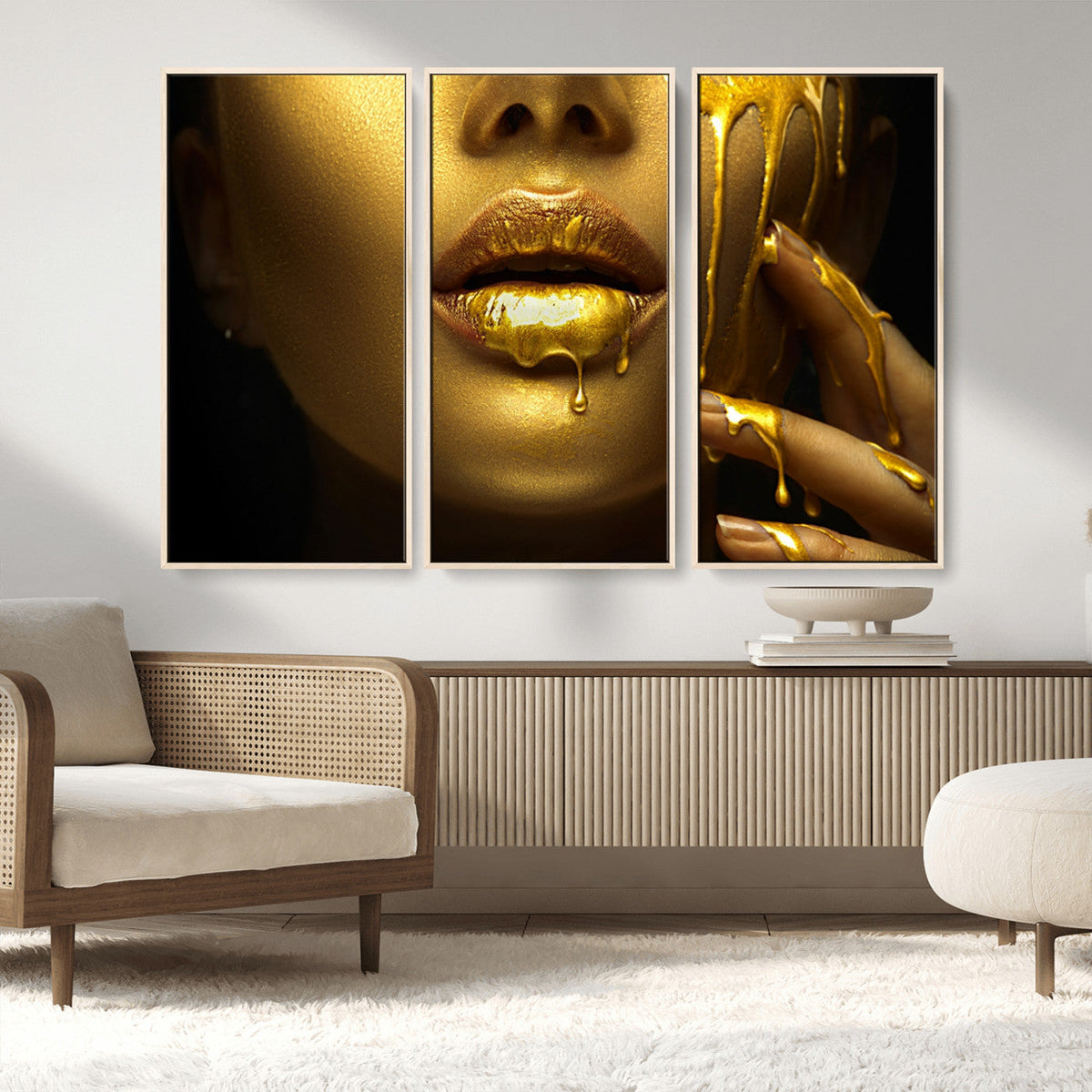 Gold and Women Wall Art Canvas Print