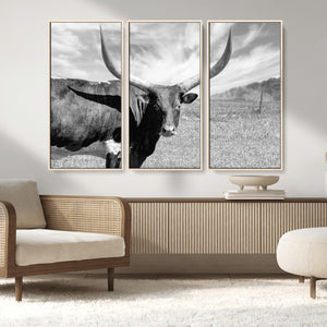 Cattle Wall Art Longhorn Cow Canvas Print