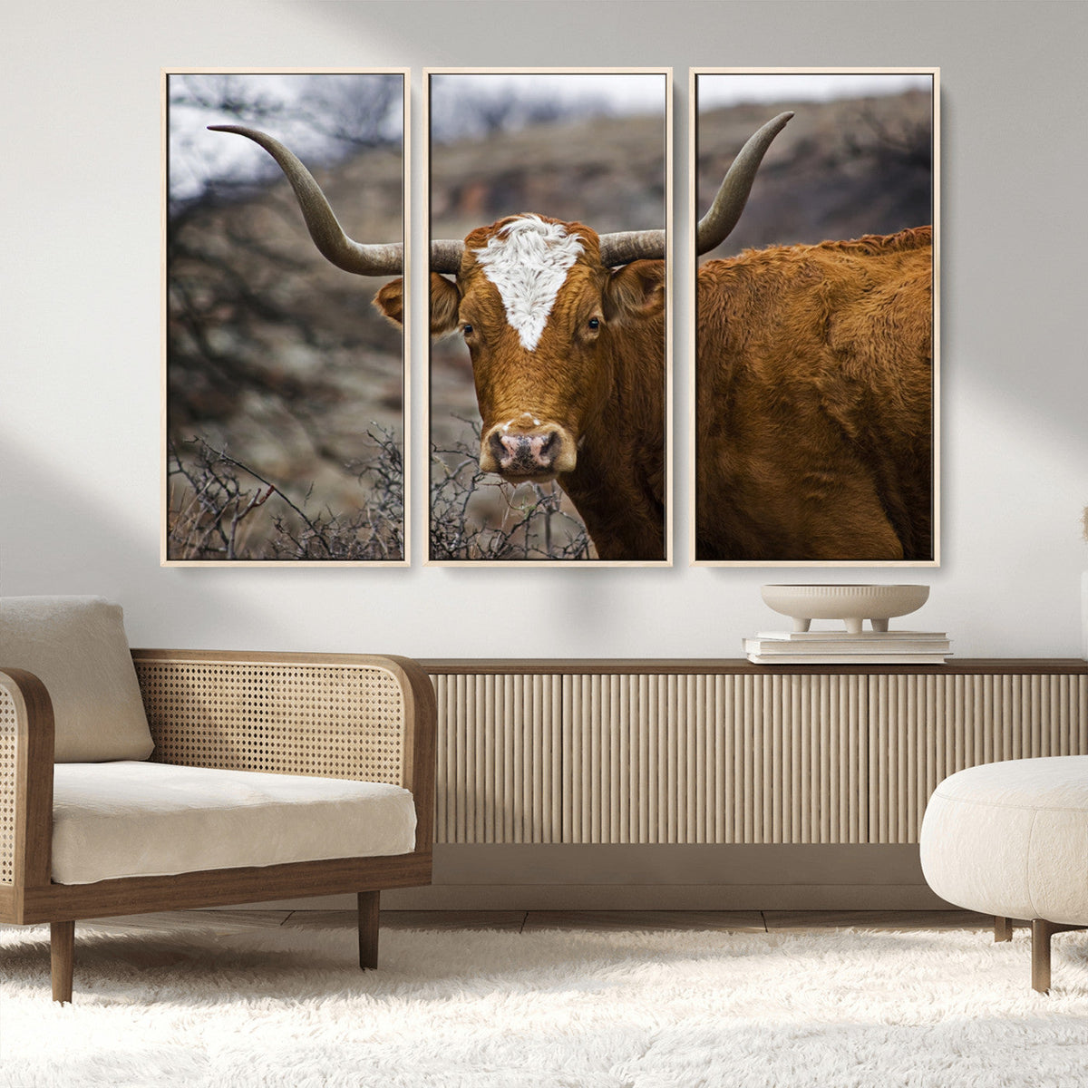 Texas Longhorn Canvas Wall Art - Longhorn Steer Canvas Wall