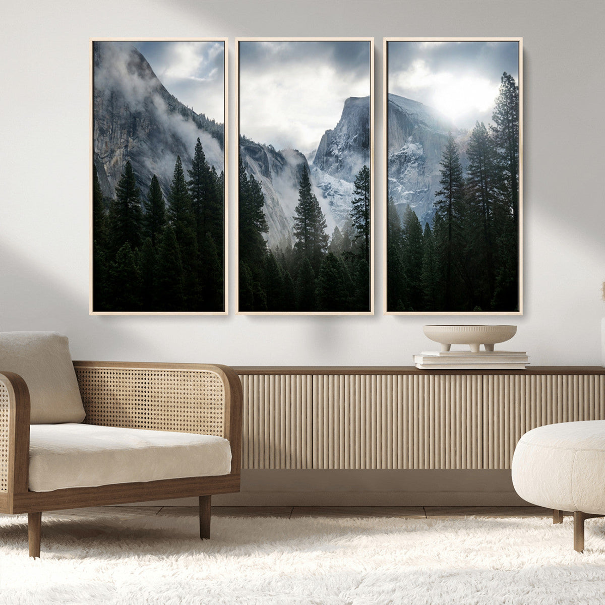 Yosemite National Park El Capitan Foggy Mountain Wall Art |