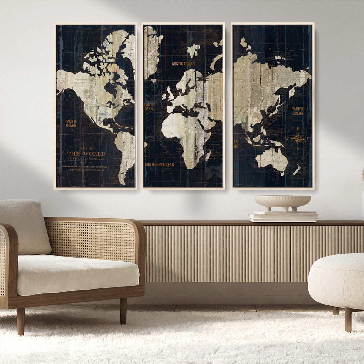 World Map Canvas Print – Detailed Map of the World Wall Art
