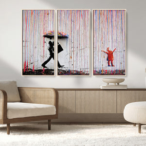 Banksy Wall Art Canvas Print, Framed Graffiti Art Picture