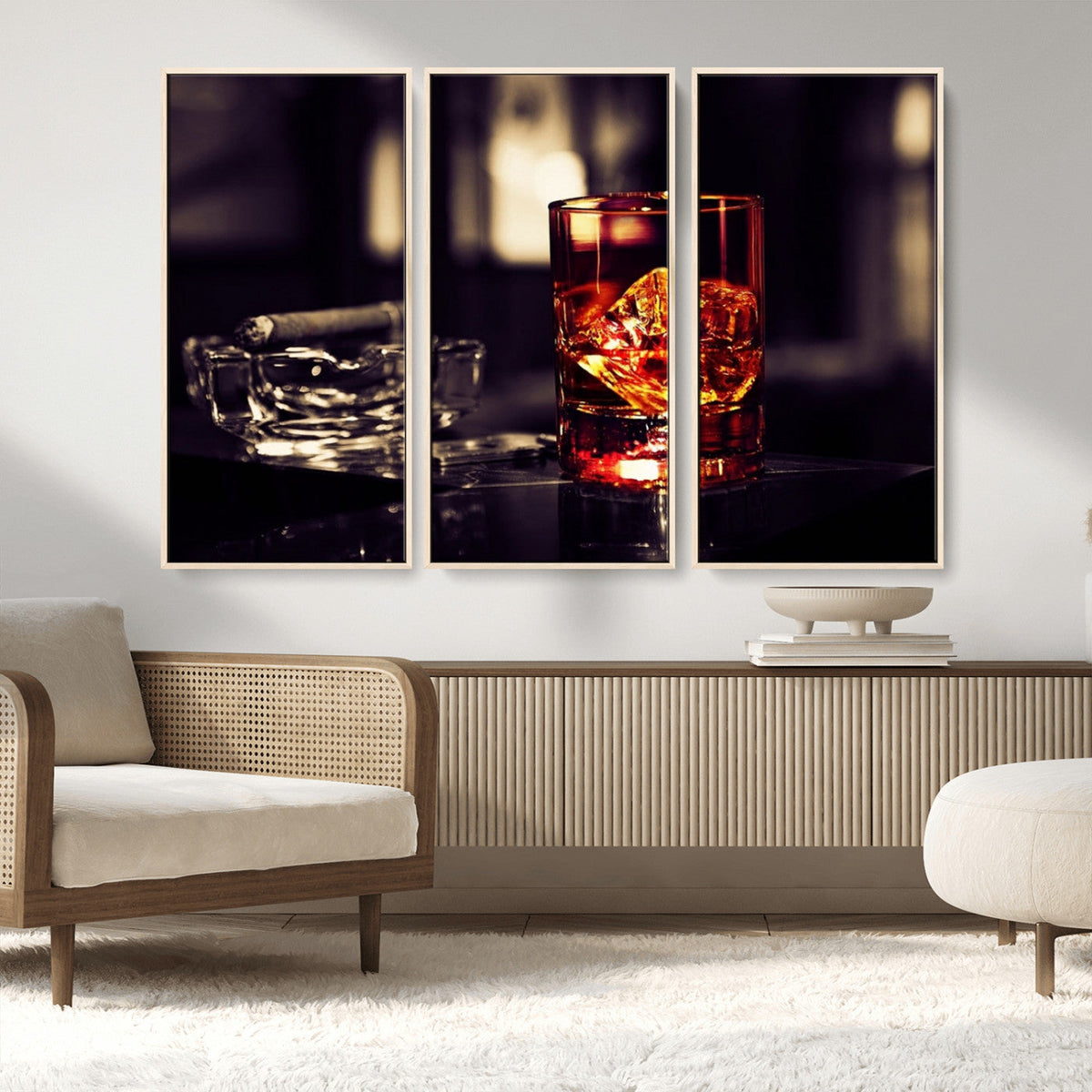 Whiskey and Cigar Canvas – Luxurious Wall Art for Home or