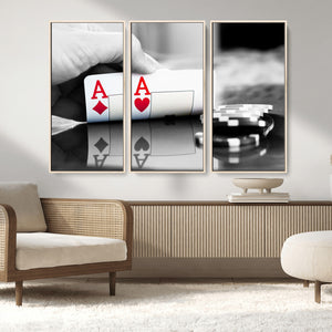 Aces Poker Art Poker Game Wall Art Canvas Print