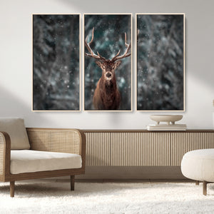 Wall Art Deer Art Animal Canvas, Framed Wall Art Deer Canvas