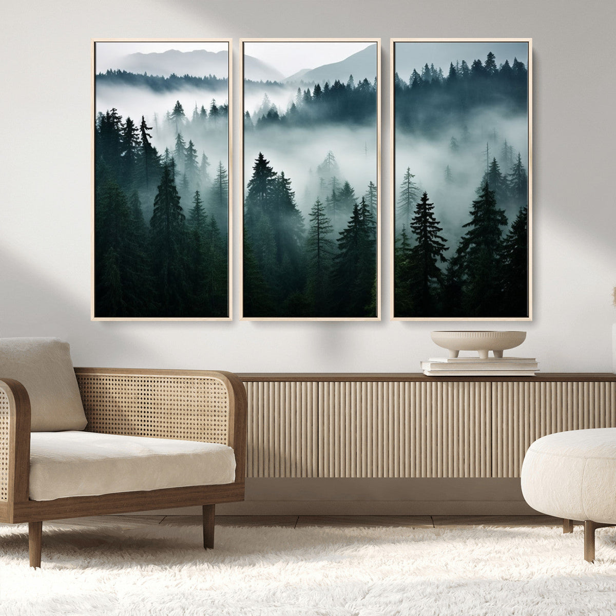 Captivating Misty Forest Wall Art Canvas, Premium Canvas