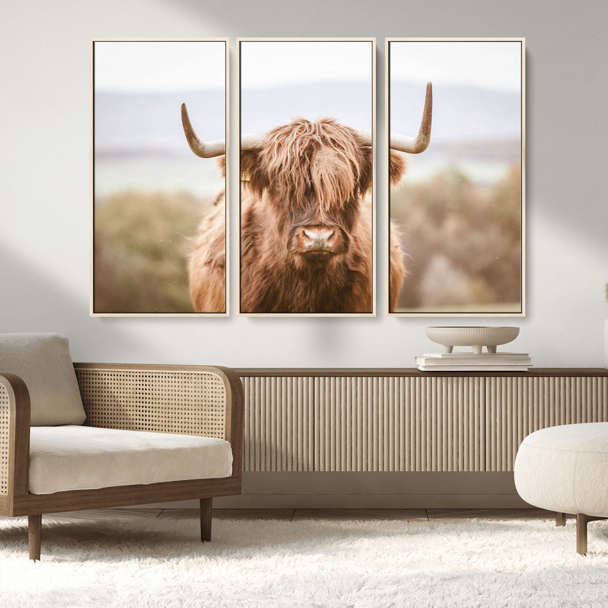 Scottish Serene Highland Cow Canvas Wall Art – Serene
