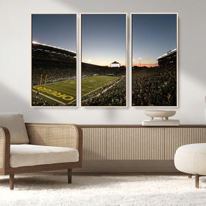 Oregon Ducks Football Team Print - Eugene Autzen Stadium