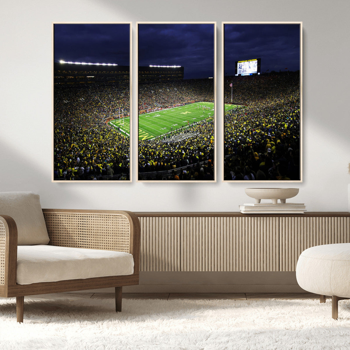 Michigan Wolverines Football Canvas Wall Decor, Football