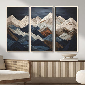 Mountain Wall Art – Modern Geometric Landscape Canvas Print,