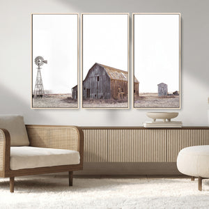 Set of 3 Rustic Farmhouse Wall Art Prints – Country Barn,