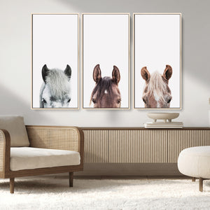 Horse Wall Art - Minimalist Horse Triptych Wall Art – Modern