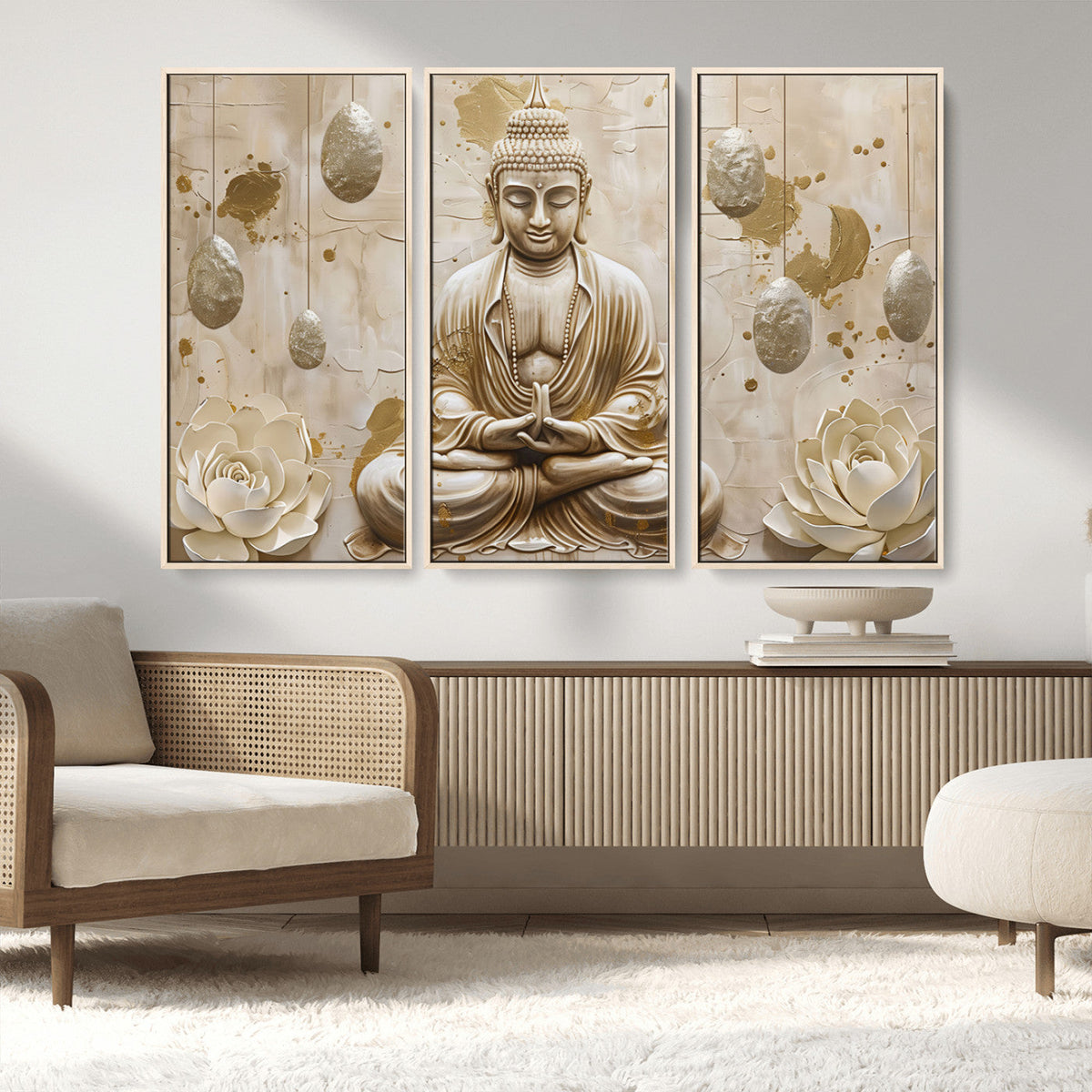 Serene Buddha Wall Art | Yoga Room Decor and Meditation Wall