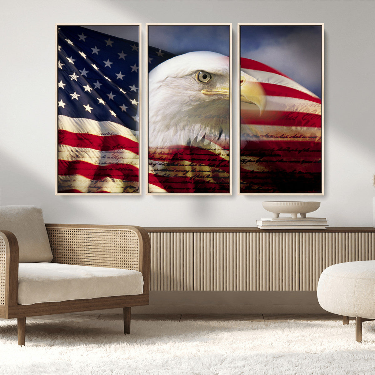 American Flag Eagle Symbol Wall Art, American Flag Eagle