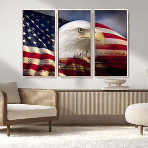 American Flag Eagle Symbol Wall Art, American Flag Eagle