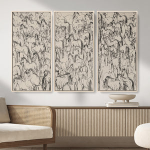 Abstract Horse Sketch Wall Art | Ready to Hang and Framed |