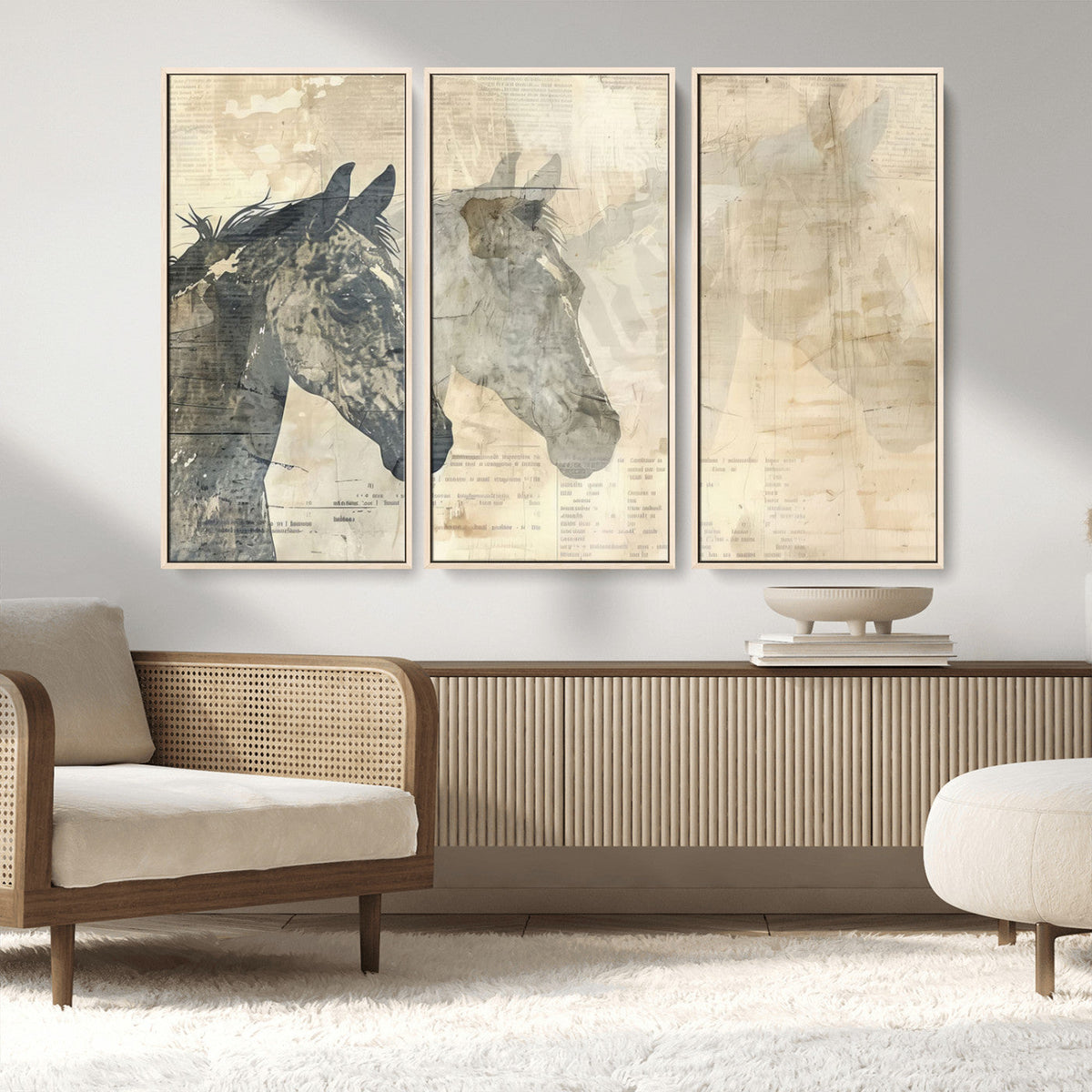 Abstract Horse Canvas Print | Modern Farmhouse Wall Art |