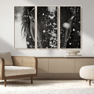 Winter Horse Snow Wall Art Canvas Print