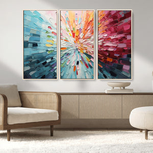 Radiant Bloom Abstract Floral Wall Art Canvas Print -