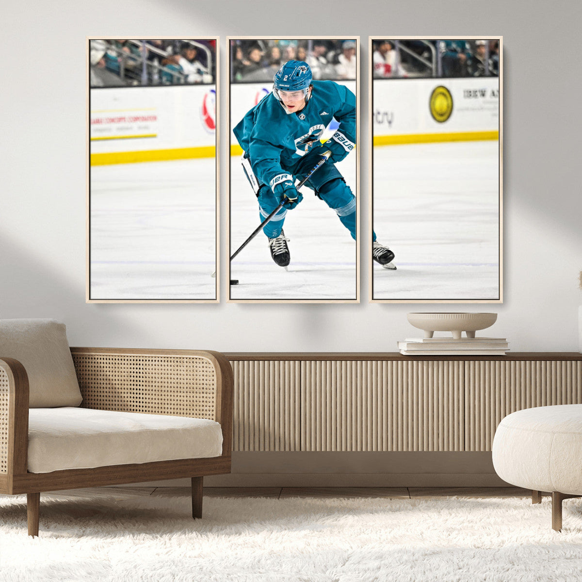 San Jose Sharks Ice Hockey Player Wall Art Canvas Print