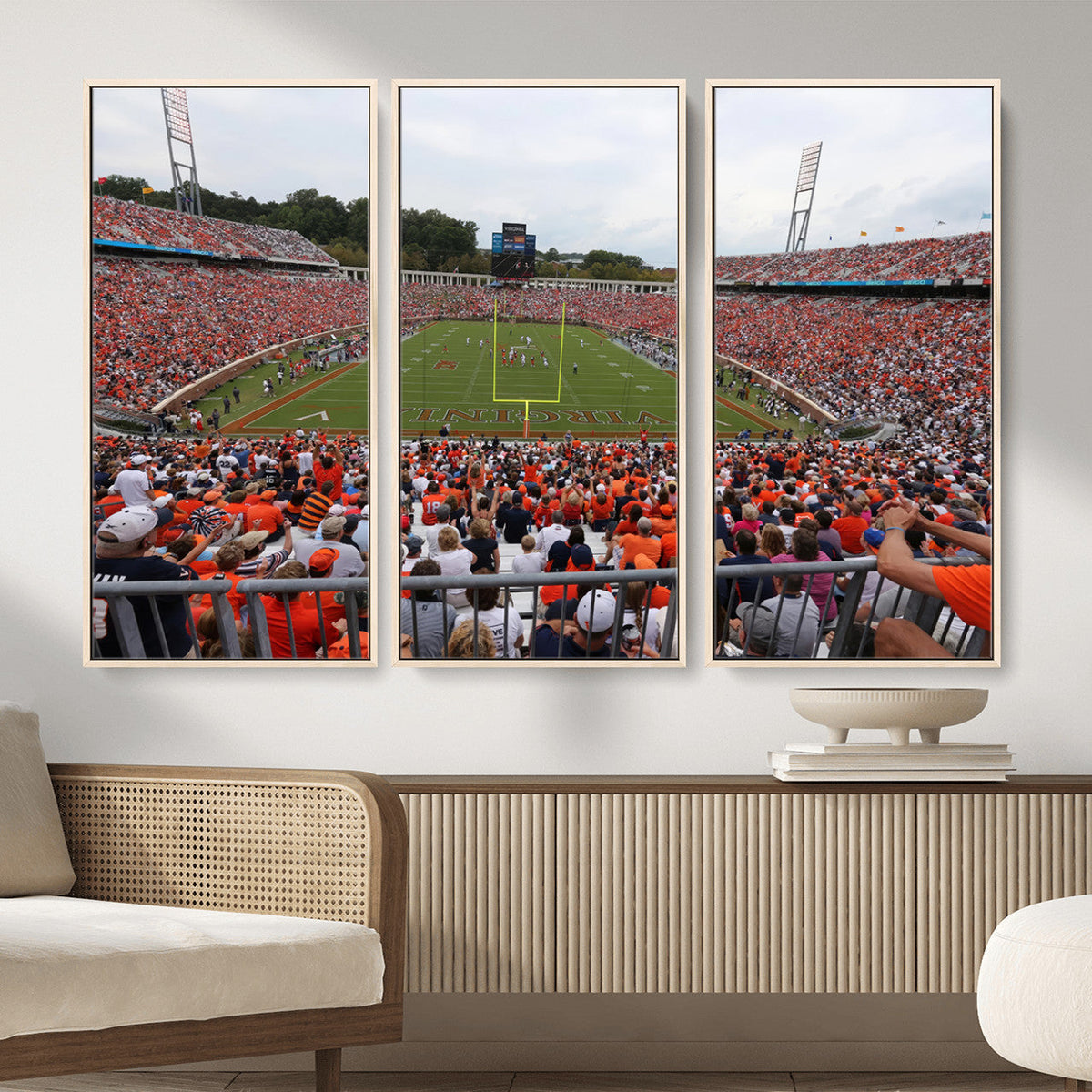 Virginia Cavaliers Football Team Print - Charlottesville Scott Stadium Print Wall Art Canvas