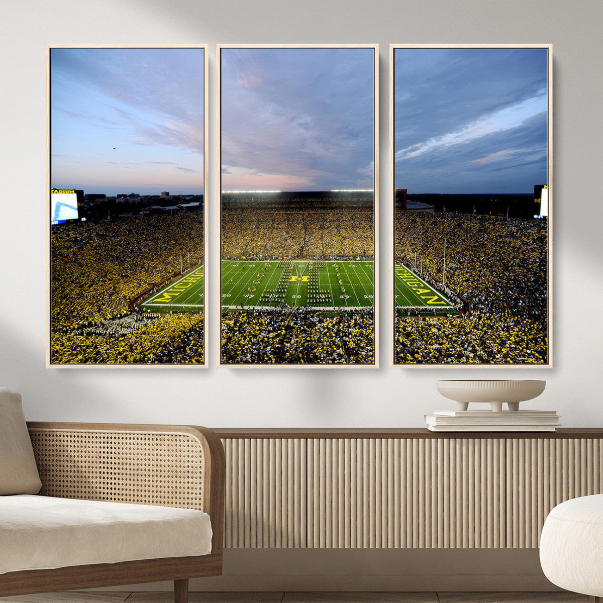 Michigan Stadium Wall Art Canvas Print, Vibrant Game Day