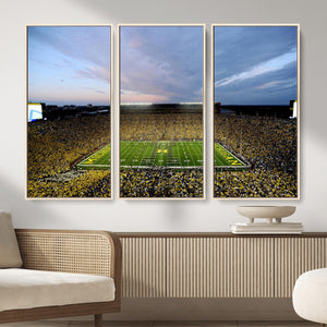 Michigan Stadium Wall Art Canvas Print, Vibrant Game Day