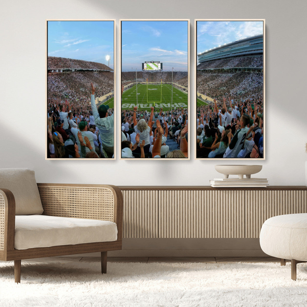 Michigan State Spartans Football Team Art Print - East