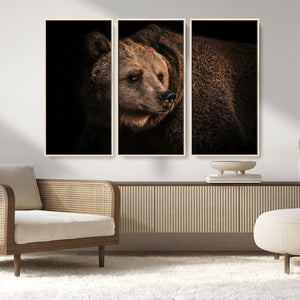 Wild Grizzly 399 Bear Canvas Wall Art Print, Bear Animal