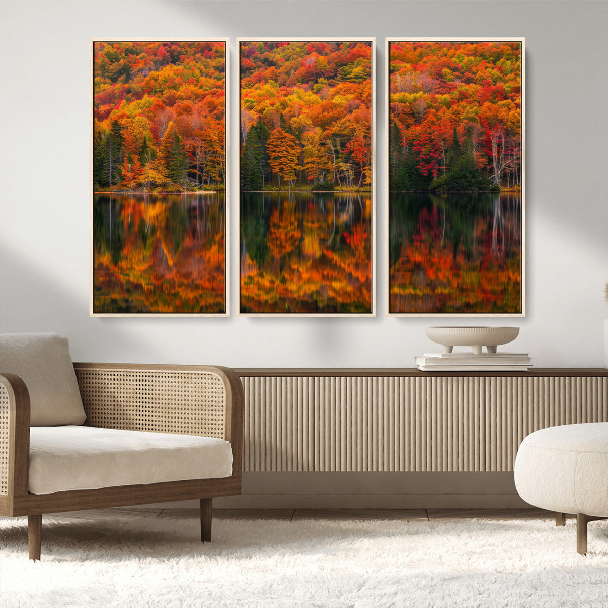 Fall Foliage Wall Art - Autumn Reflection Canvas Print,