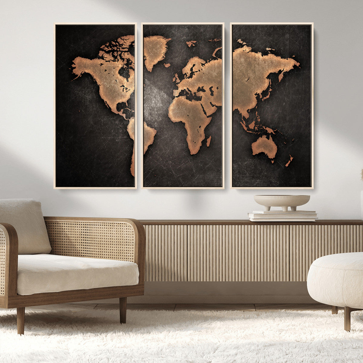 World Map Canvas Print – Framed Travel Map Wall Art for