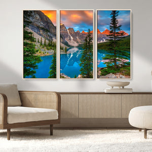 Canadian Rockies Moraine Lake Wall Art Canvas Print, Pine