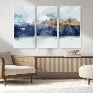 Abstract Mountain Range Art Canvas Print | 3 Panel