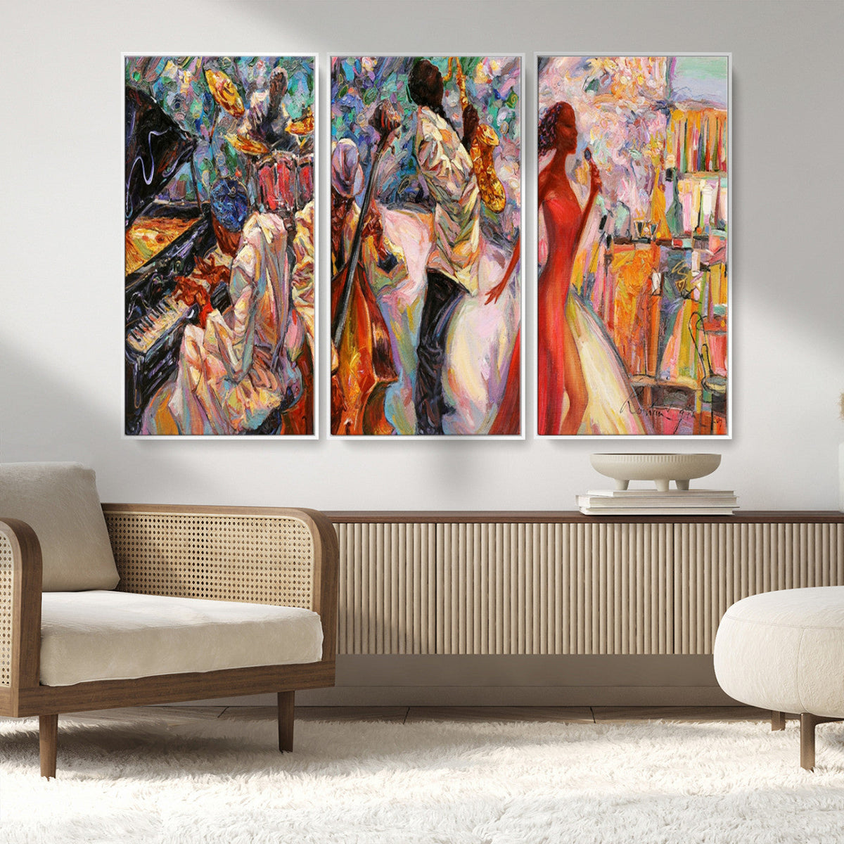Abstract Afro American Jazz Canvas Wall Art | Music-Inspired