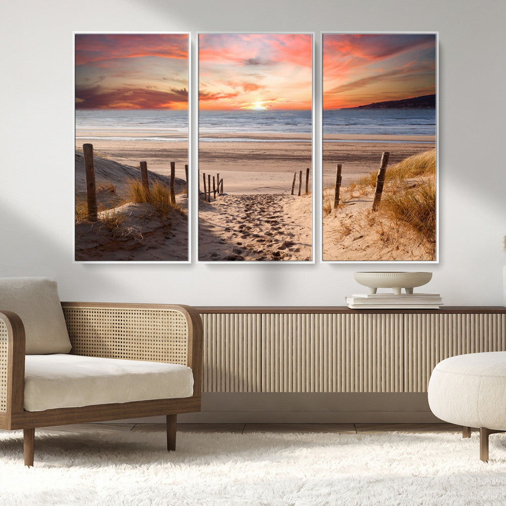 Sunset on the Sea Wall Art Canvas Print