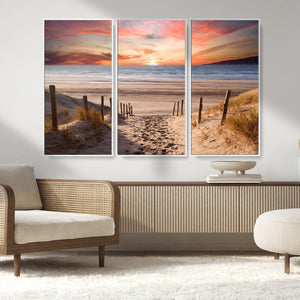 Sunset on the Sea Wall Art Canvas Print