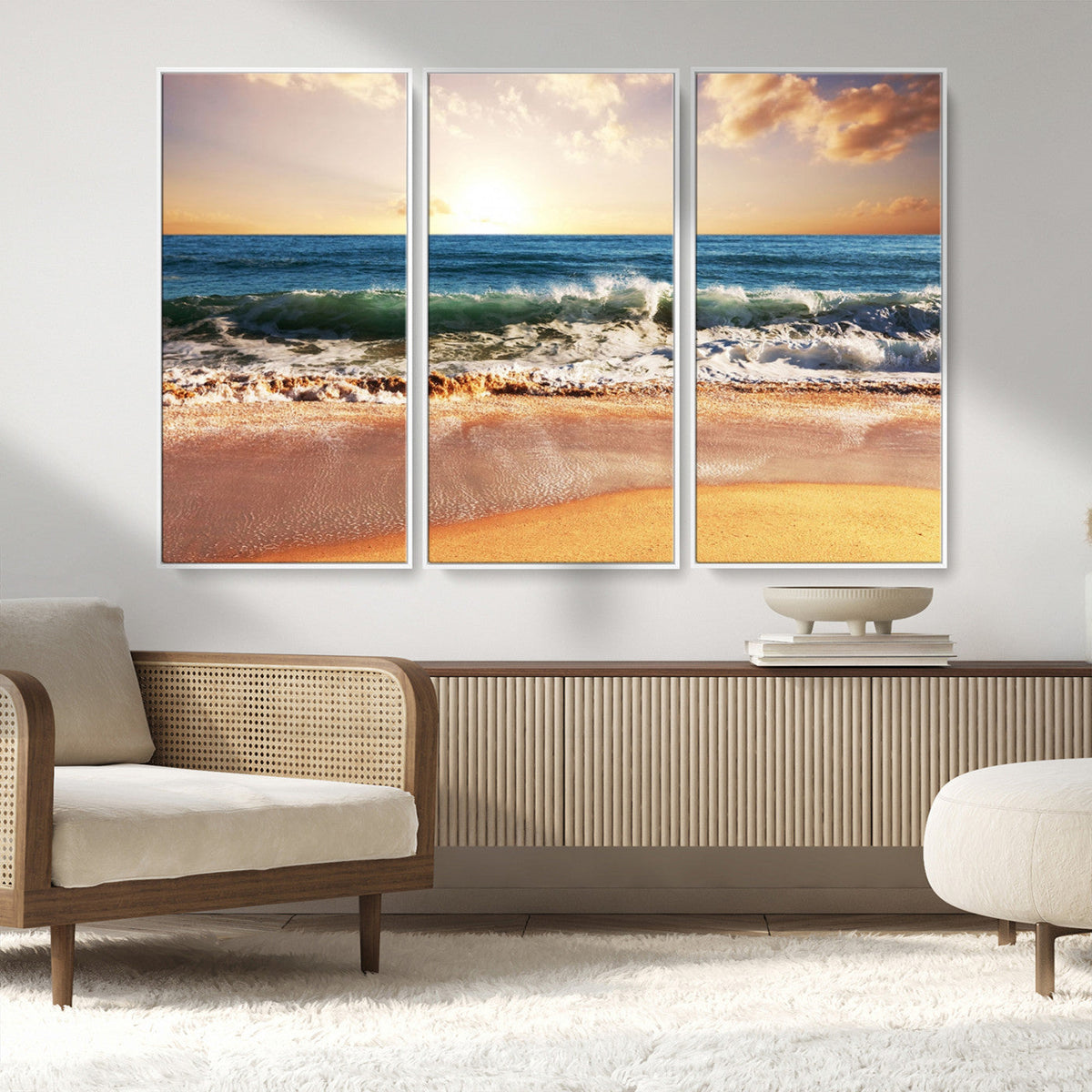 Serene Beach Path Canvas Art, Giclee Canvas Print with