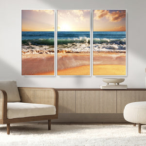 Serene Beach Path Canvas Art, Giclee Canvas Print with