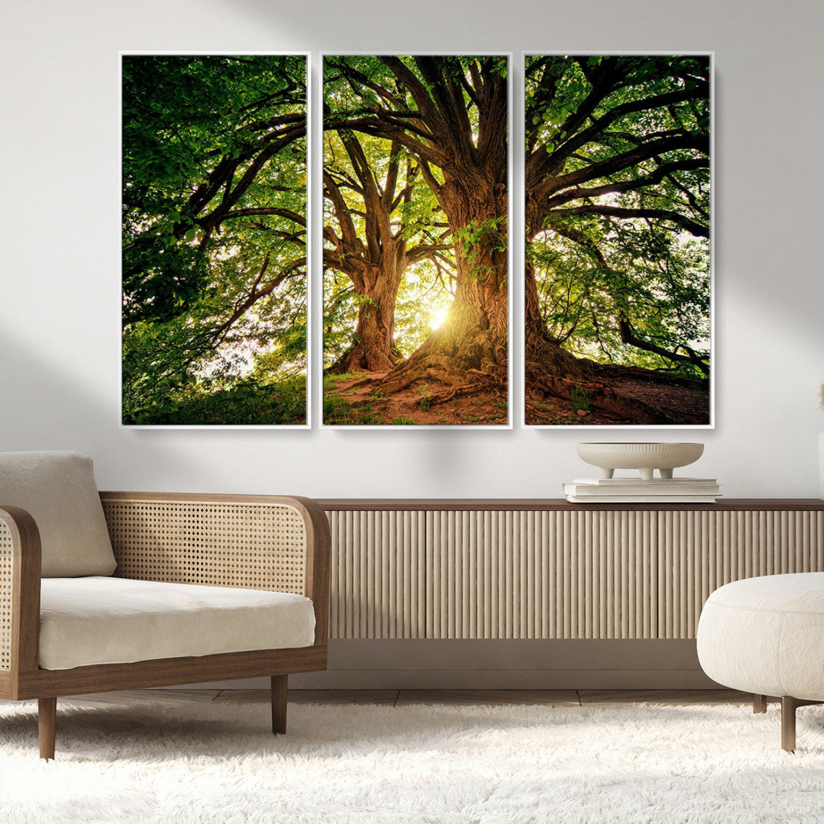 Majestic Ancient Tree Wall Art, NatureCanvas Print, Woodland