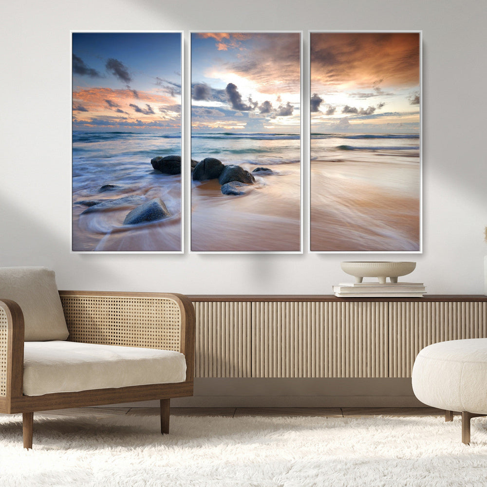 Serene Weather On The Beach Wall Art Canvas Print